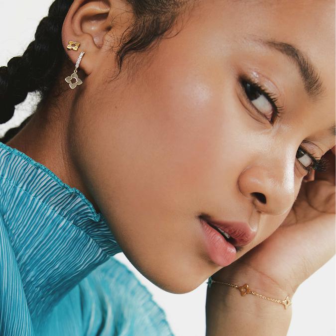 Laladar Women's Clear On Gold Pierced Earring