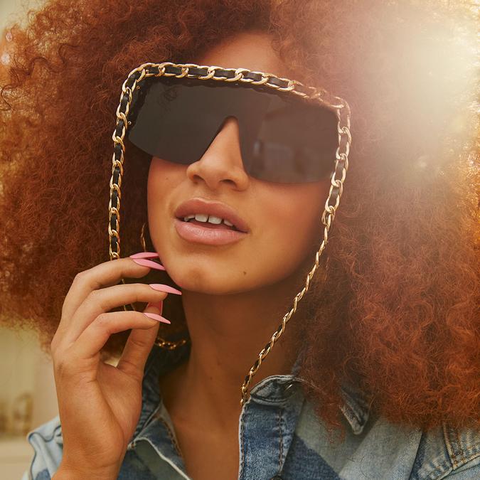 Adroirwen Women's Black On Gold Sunglasses