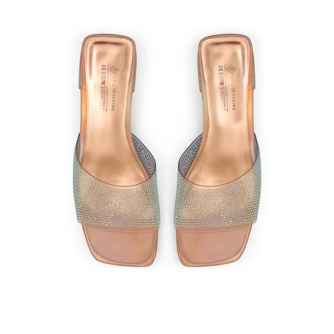 Mauvee Women's Rose Gold Block Heel Sandals