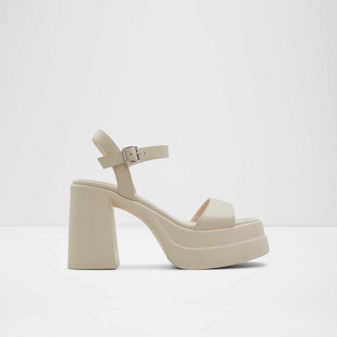 Taina Women's White Block Heel Sandals