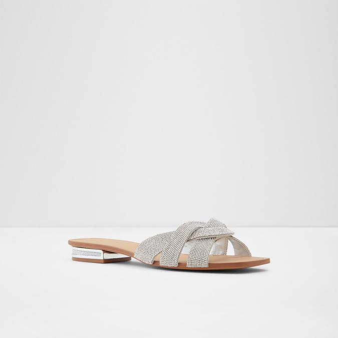 Coredith Women's Silver Flat Sandals image number 4